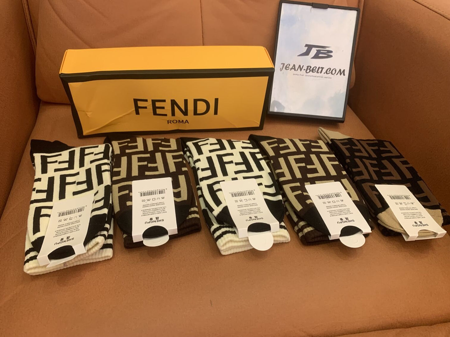 Fendi FF pattern socks gift box set