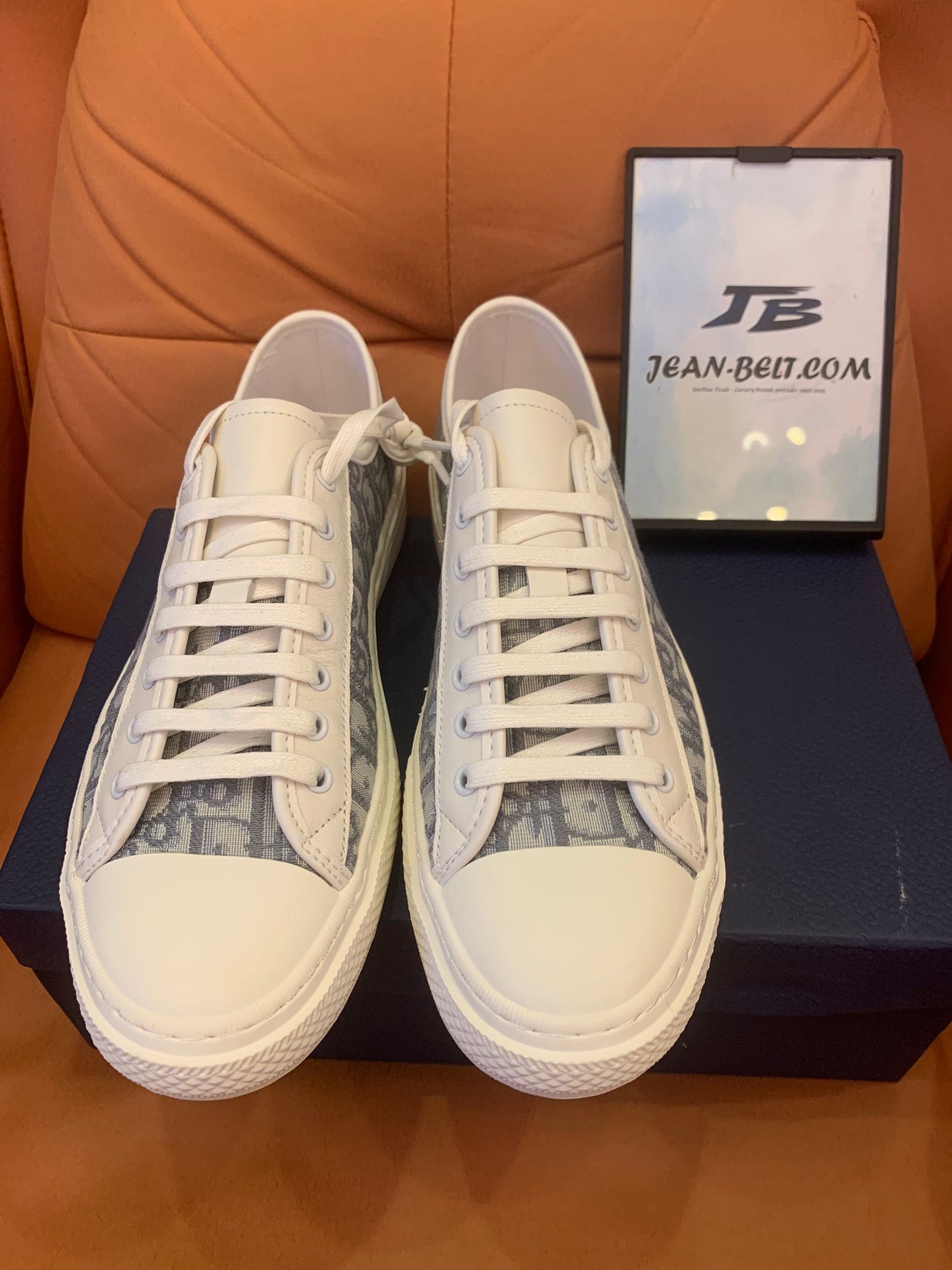 Christian Dior grey/white canvas low top Walk'N'