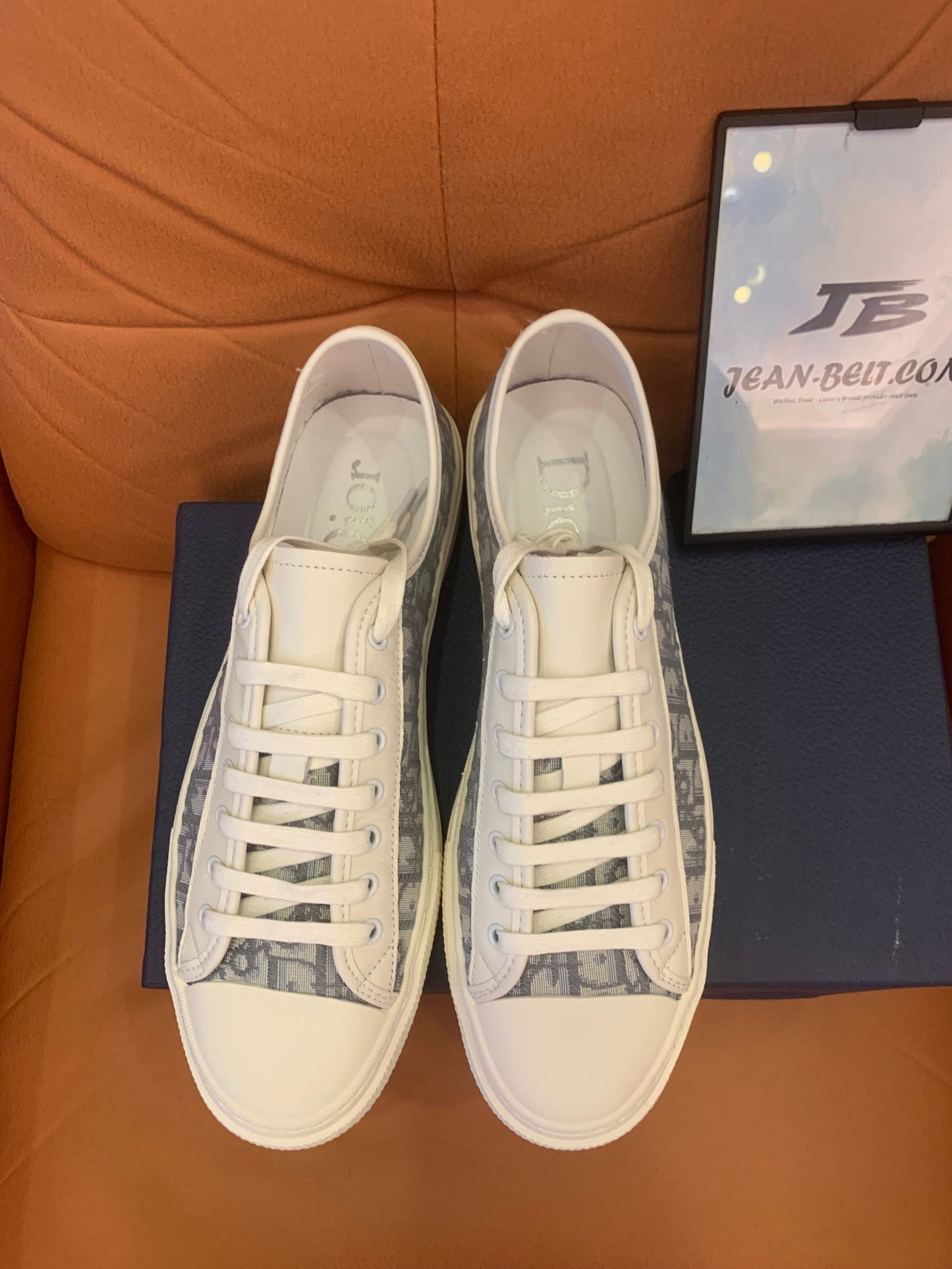 Christian Dior grey/white canvas low top Walk'N'