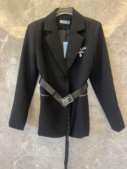 Prada women’s blazer with belt in black