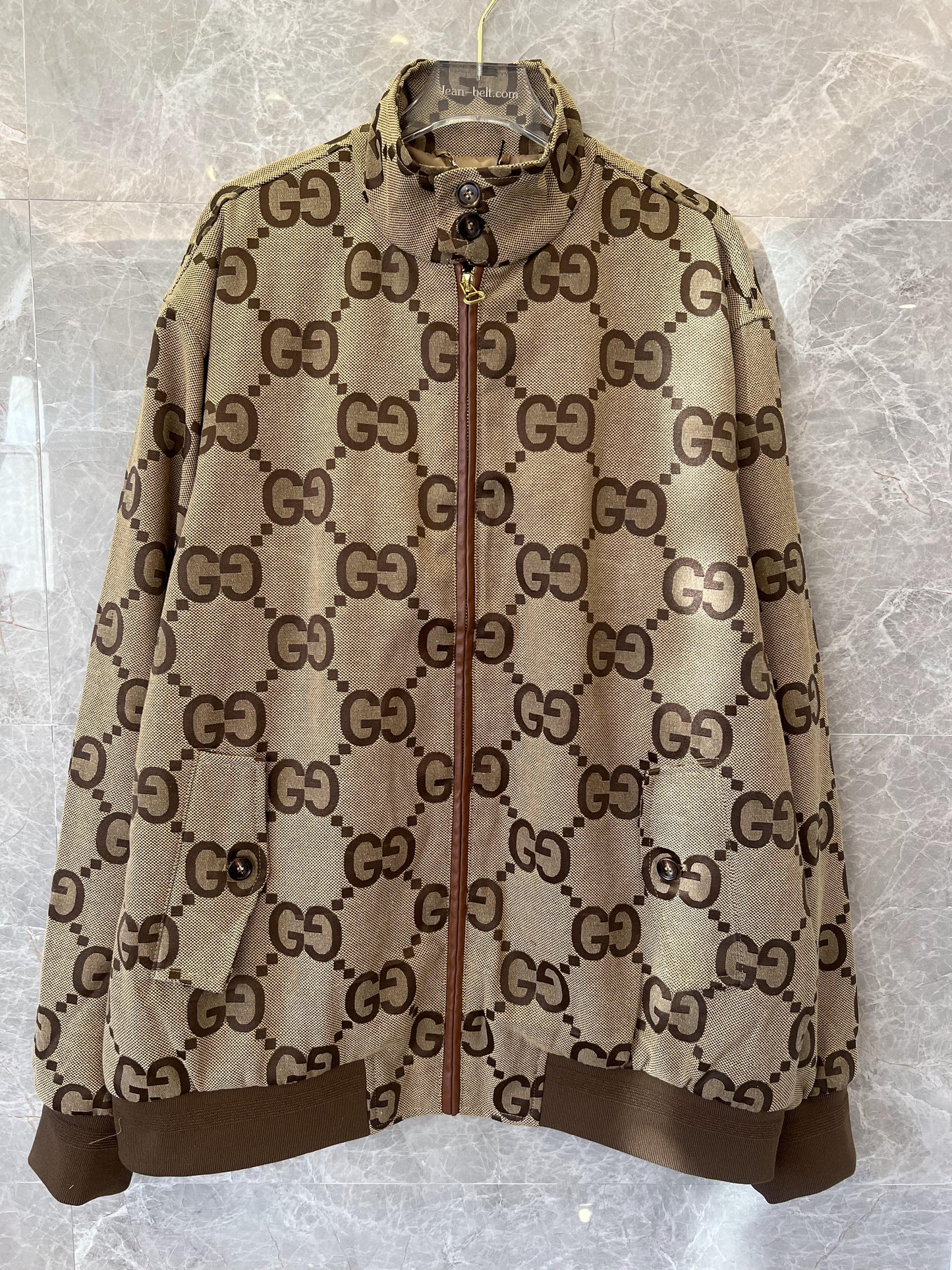 Gucci signature GG monogram brown track jacket