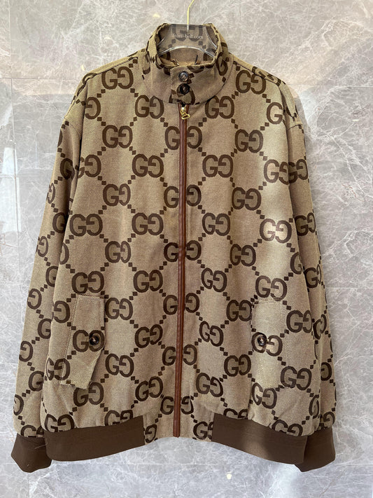 Gucci signature GG monogram brown track jacket