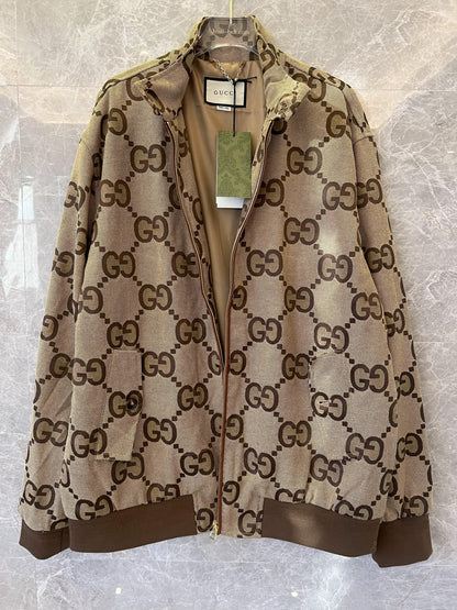 Gucci signature GG monogram brown track jacket