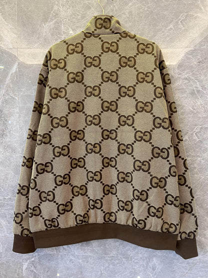 Gucci signature GG monogram brown track jacket