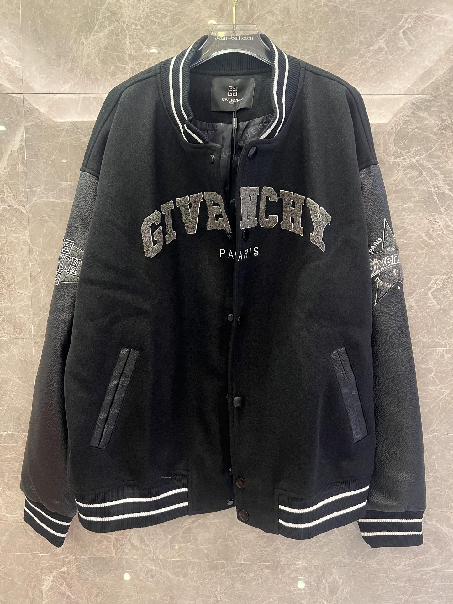 Givenchy black varsity jacket with signature embroidery