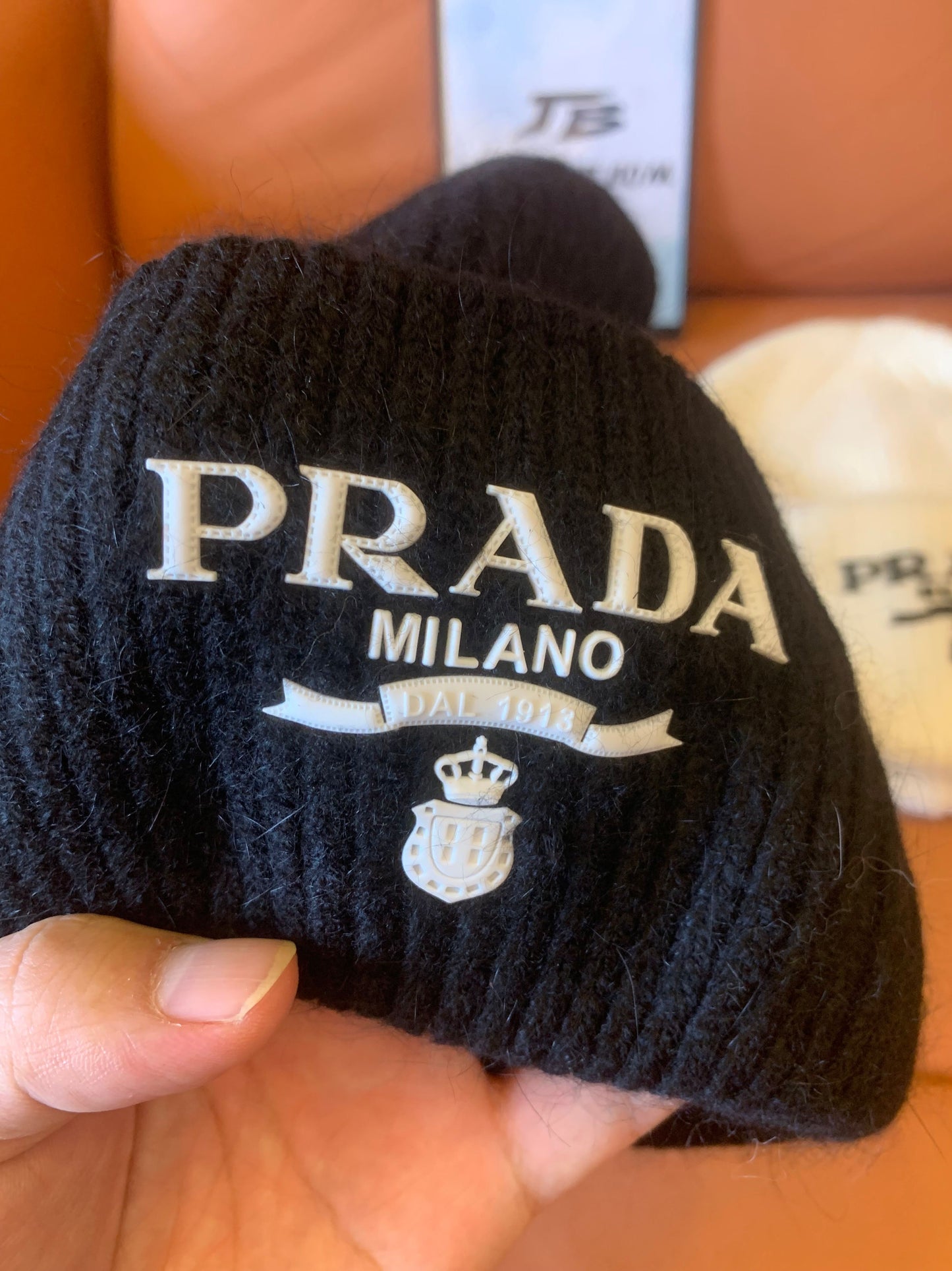 Prada Milano knitted beanies – Black & White