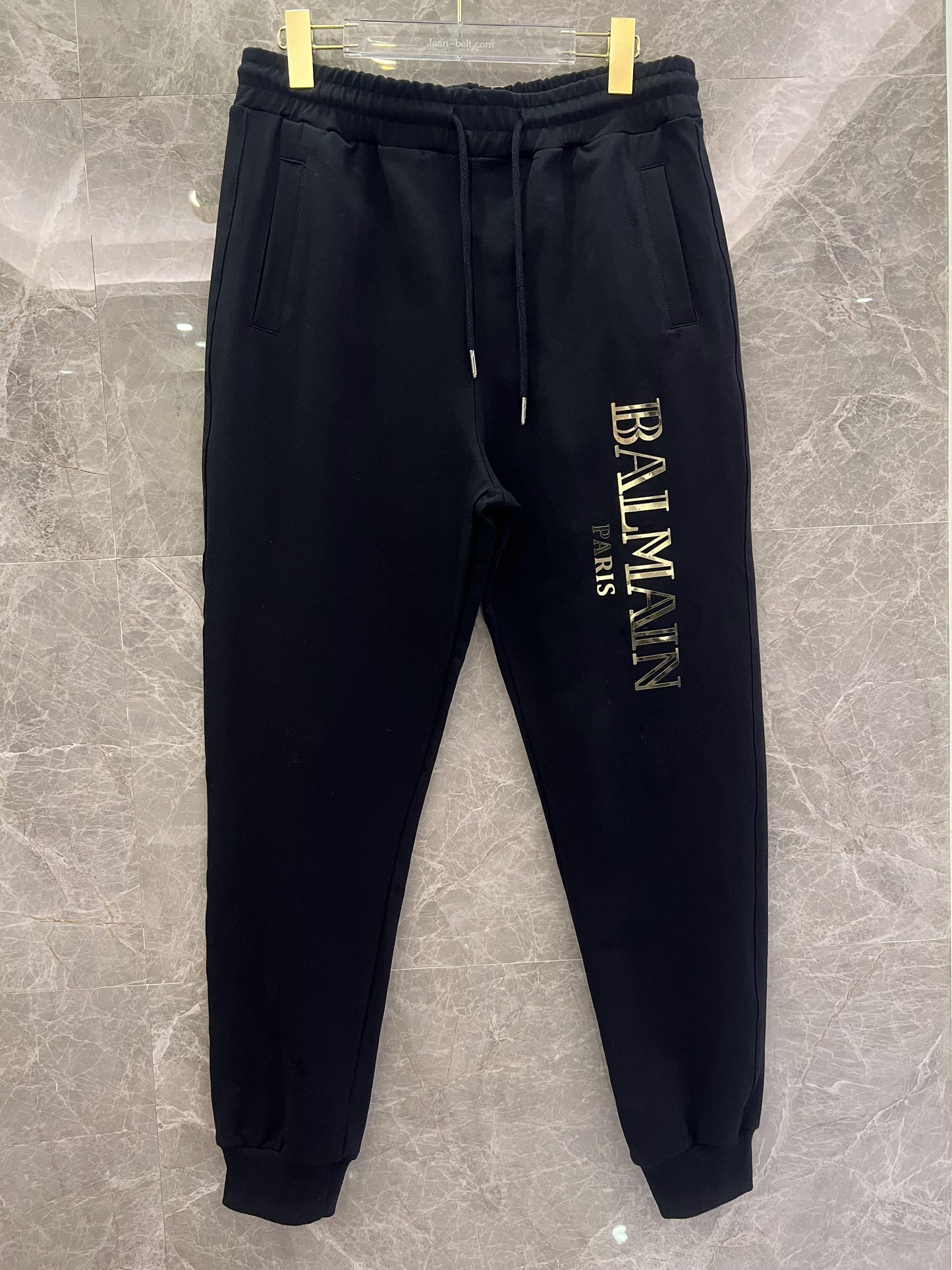 Balmain Paris black sweatshirt and joggers set - luxury loungewear