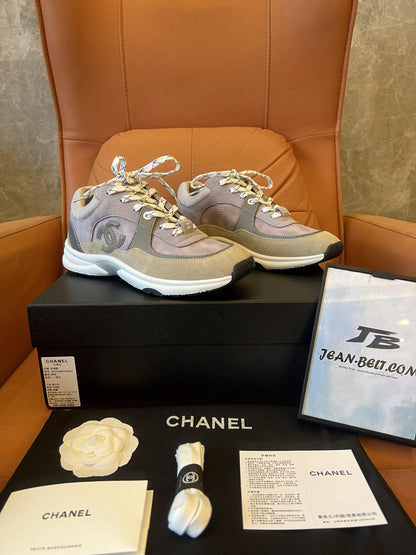 Chanel trainers CC logo tie dye grey & purple