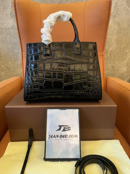 Burberry tote black crocodile skin