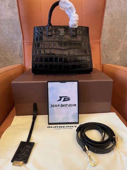 Burberry tote black crocodile skin