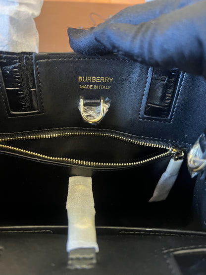 Burberry tote black crocodile skin