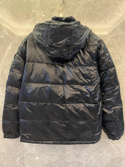 Moncler black puffer jacket with detachable hood