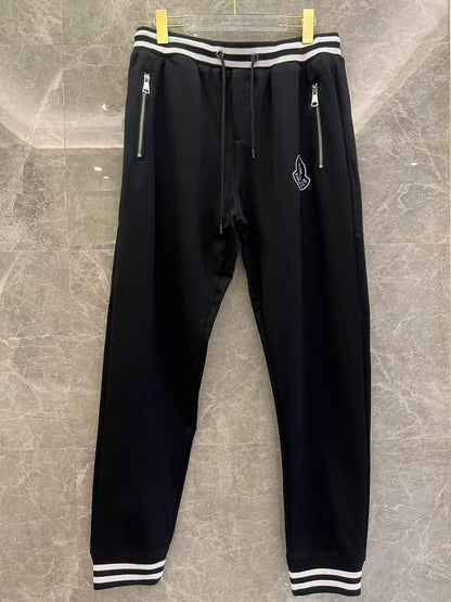 Moncler black track jacket and pants set with white trim