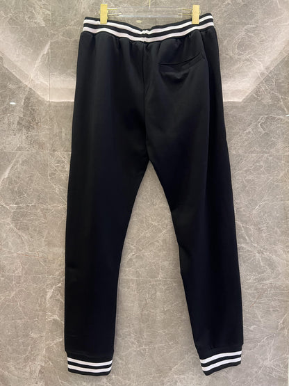 Moncler black track jacket and pants set with white trim