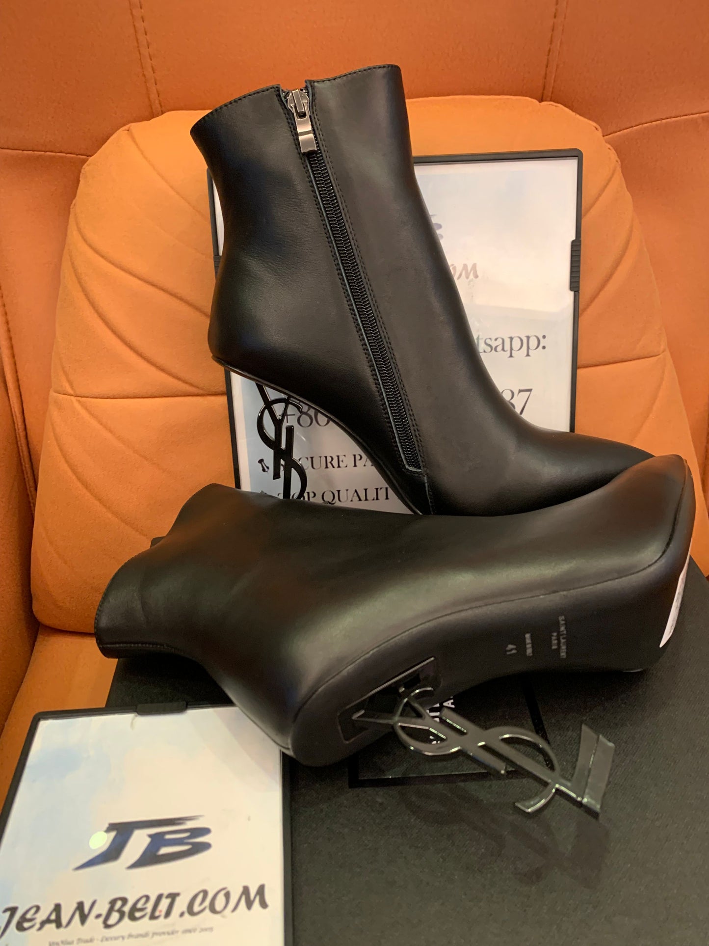 Saint Laurent nappa vendome opyum ankle boots black