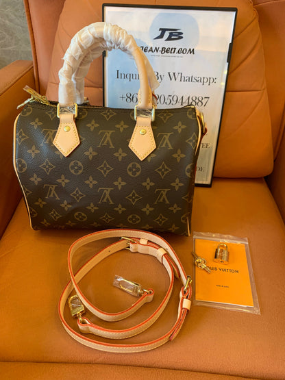 Louis Vuitton speedy duffle 25 brown canvas leather