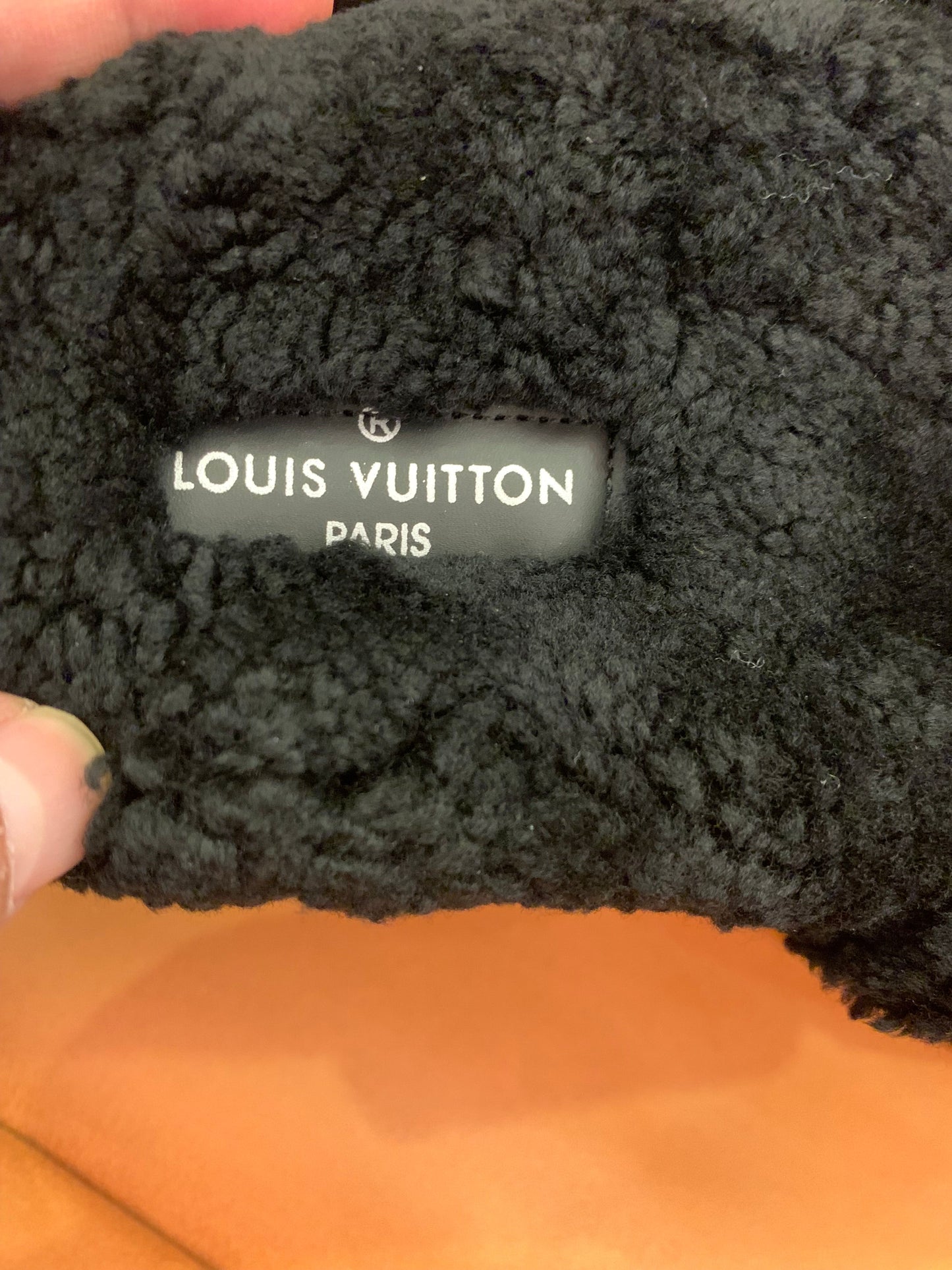 Louis Vuitton fuzzy slides