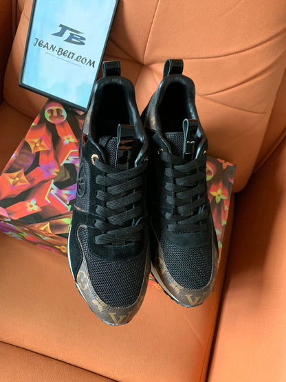 Louis Vuitton suede monogram Run Away sneakers black