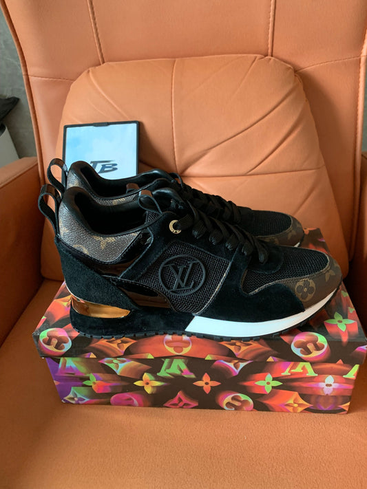 Louis Vuitton suede monogram Run Away sneakers black