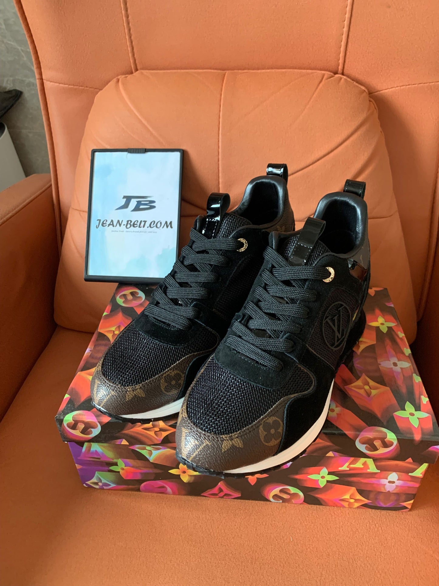 Louis Vuitton suede monogram Run Away sneakers black