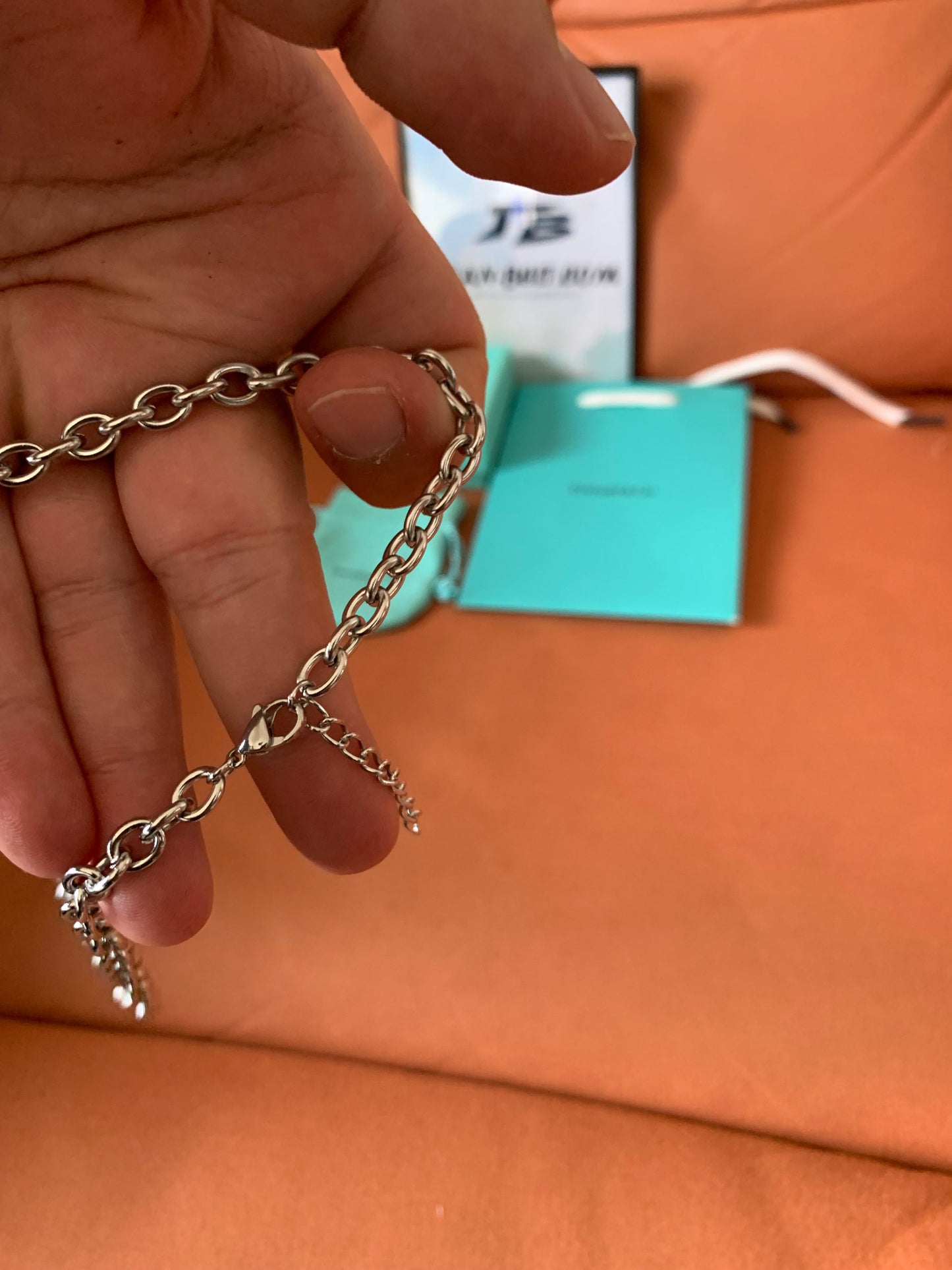 Tiffany & Co. oval tag necklace