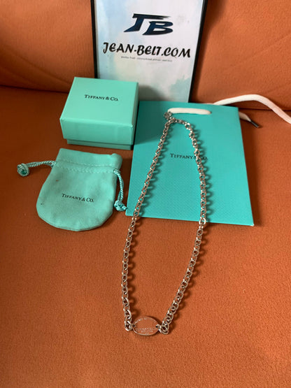 Tiffany & Co. oval tag necklace