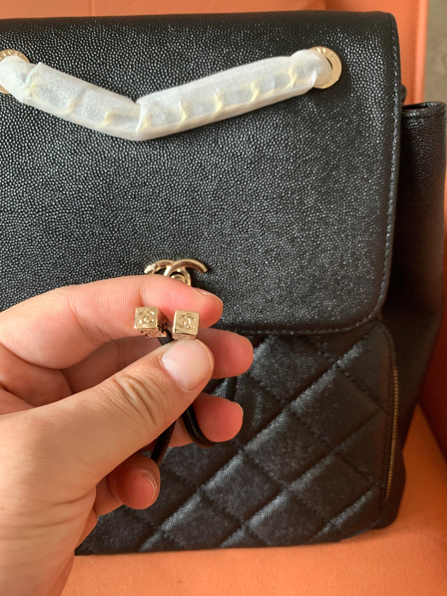 [3A Quality]Chanel backpack bags with lambskin black