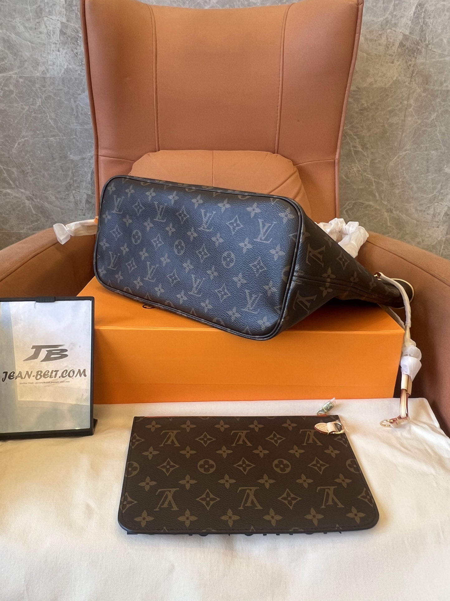 Louis Vuitton neverfull  real leather bag