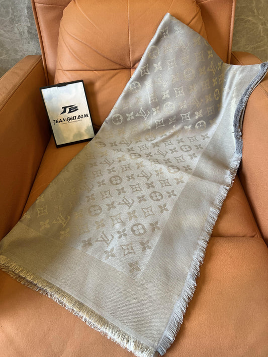 Louis Vuitton monogram shine shawl in gray