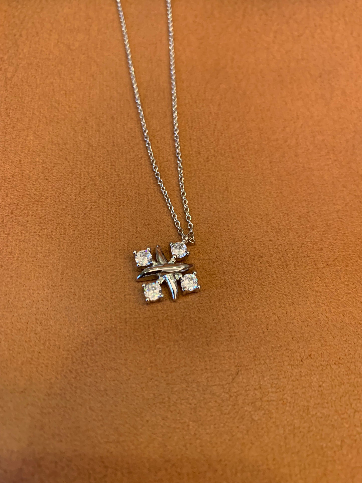 Tiffany & Co. diamond cross pendant necklace