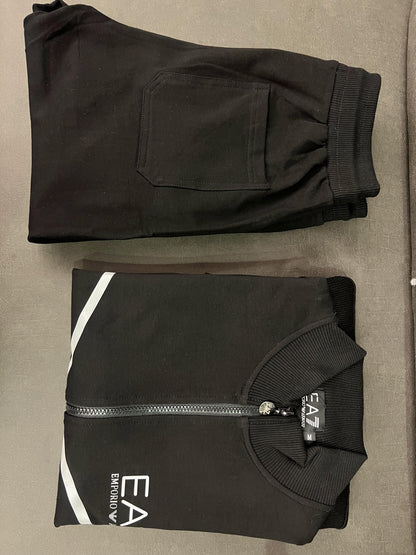 EA7 Emporio Armani black track suit with reflective details