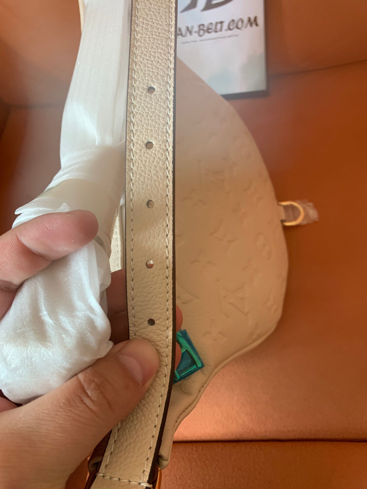 Louis Vuitton empreinte bum bag creme white