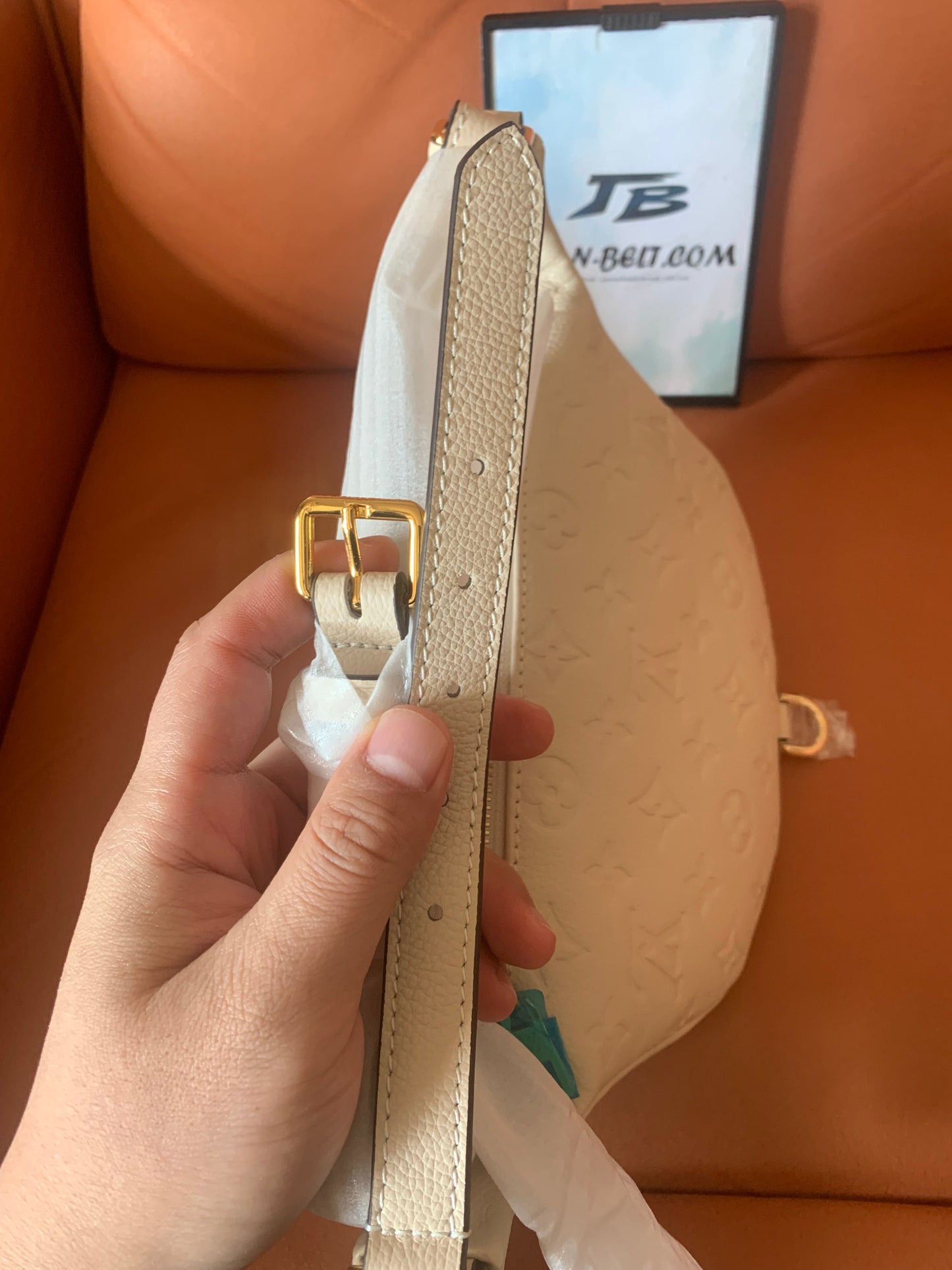 Louis Vuitton empreinte bum bag creme white