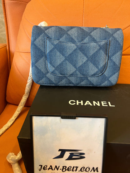 Chanel cf classic flap mini bag jean blue