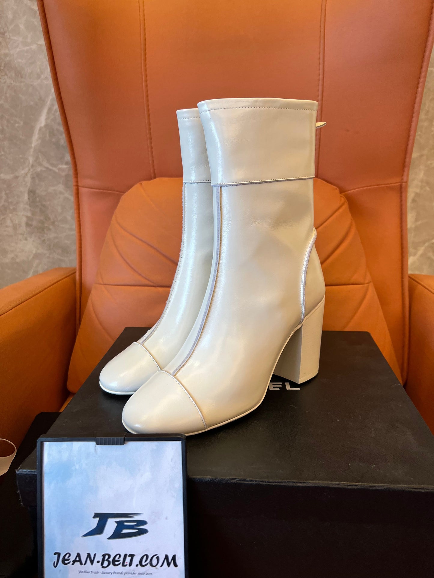 Chanel ankle boots white