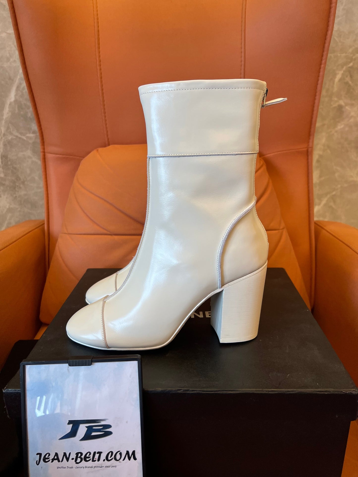 Chanel ankle boots white