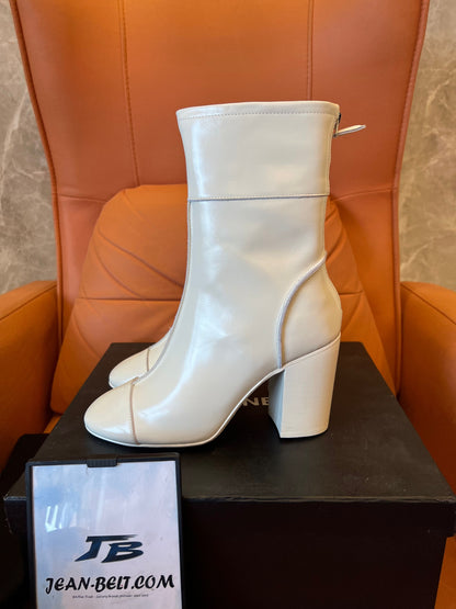 Chanel ankle boots white