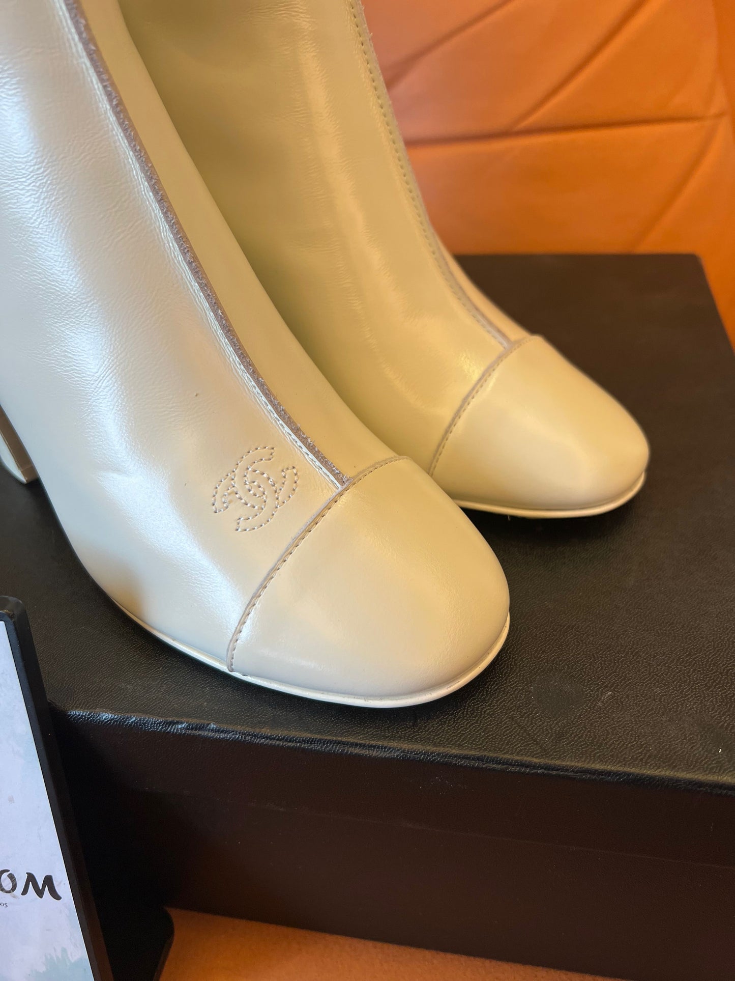 Chanel ankle boots white