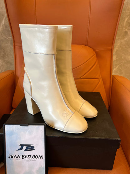 Chanel ankle boots white