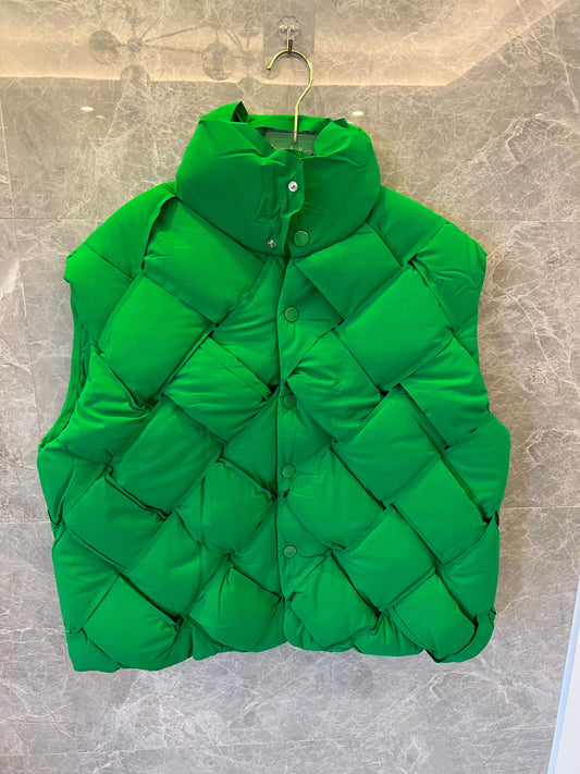 Bottega Veneta green quilted puffer vest