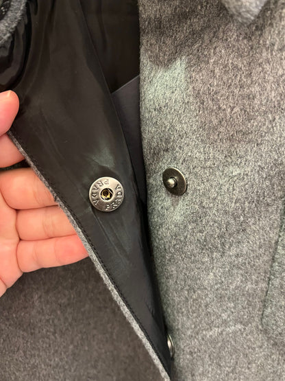 Prada grey wool overshirt with logo detail