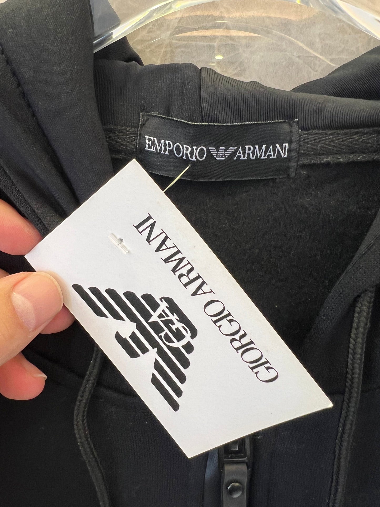 Emporio Armani EA7 black zip-up hoodie