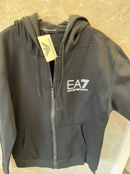 Emporio Armani EA7 black zip-up hoodie