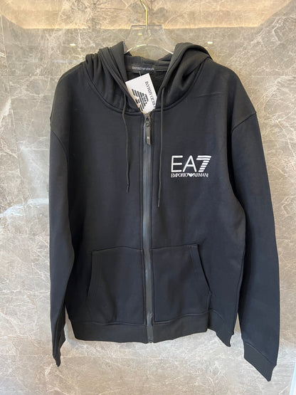 Emporio Armani EA7 black zip-up hoodie