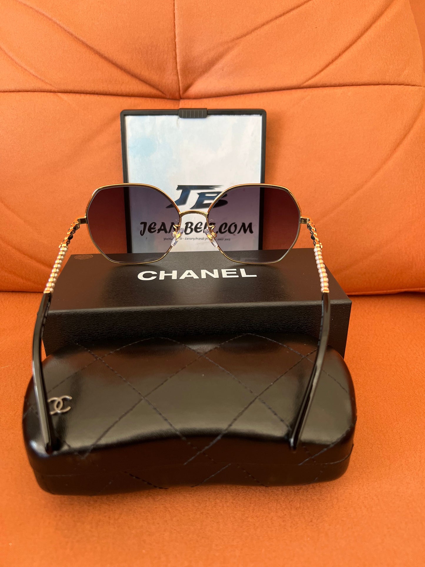 Chanel round metal frame sunglasses