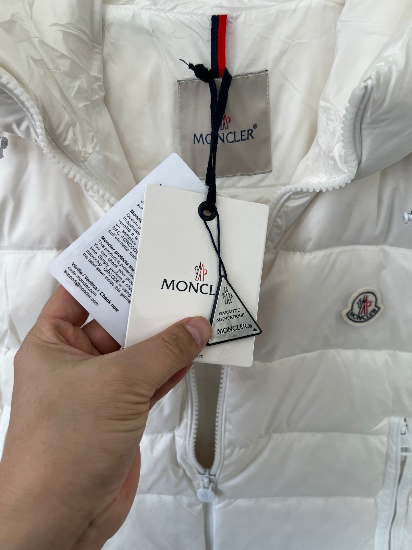 Moncler white down vest