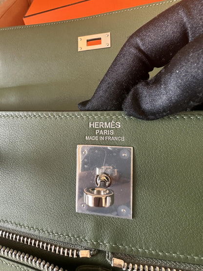 [Full Handmade]Hermes kelly lakis 28 swift handbag full handmade green