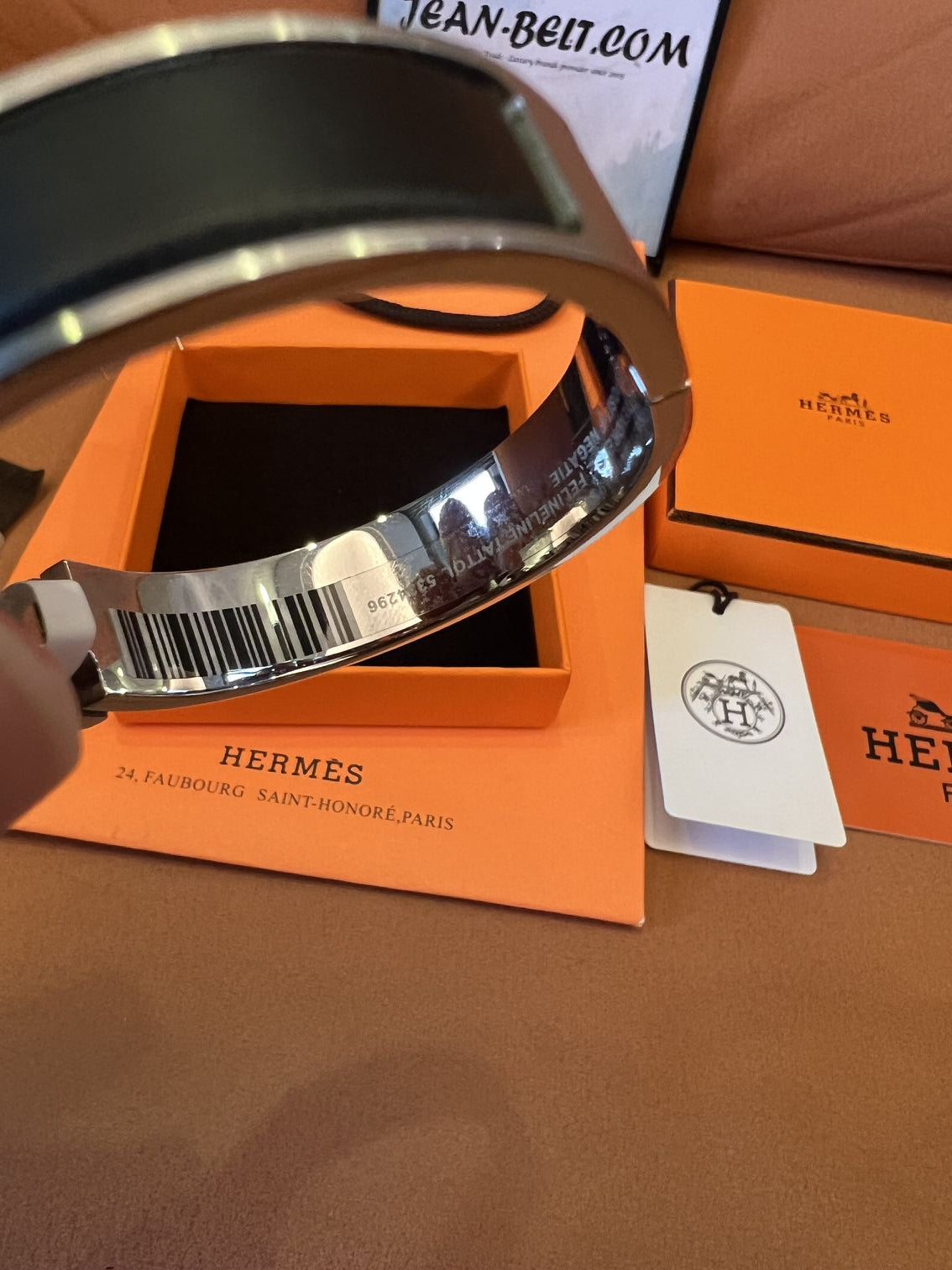 Hermes Sellier Clic H bracelet - black enamel with palladium finish