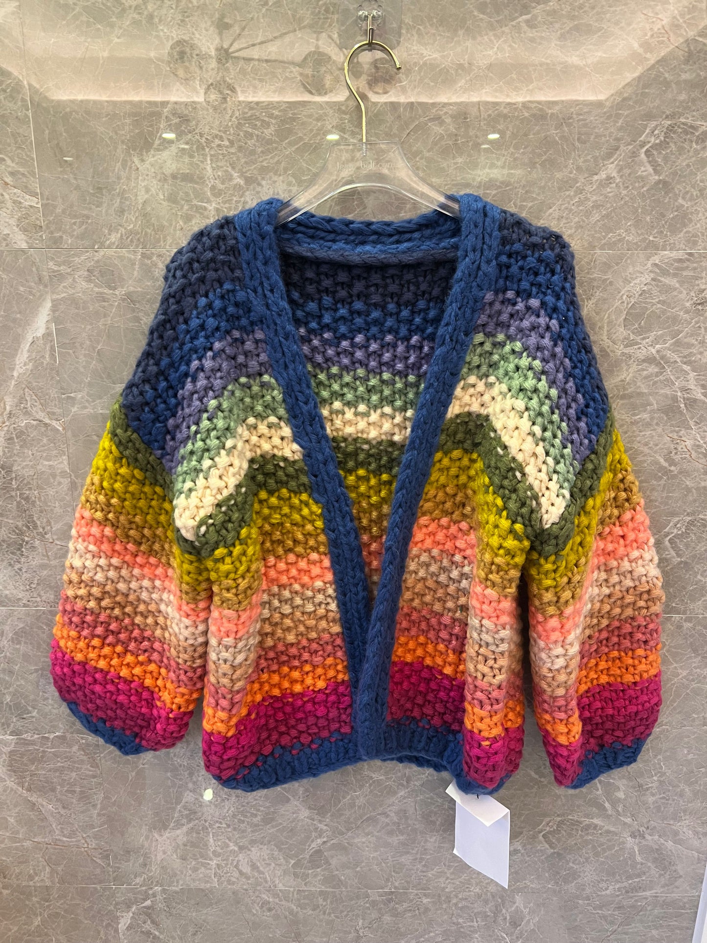 Chanel hand-knitted bainbow stripe cardigan