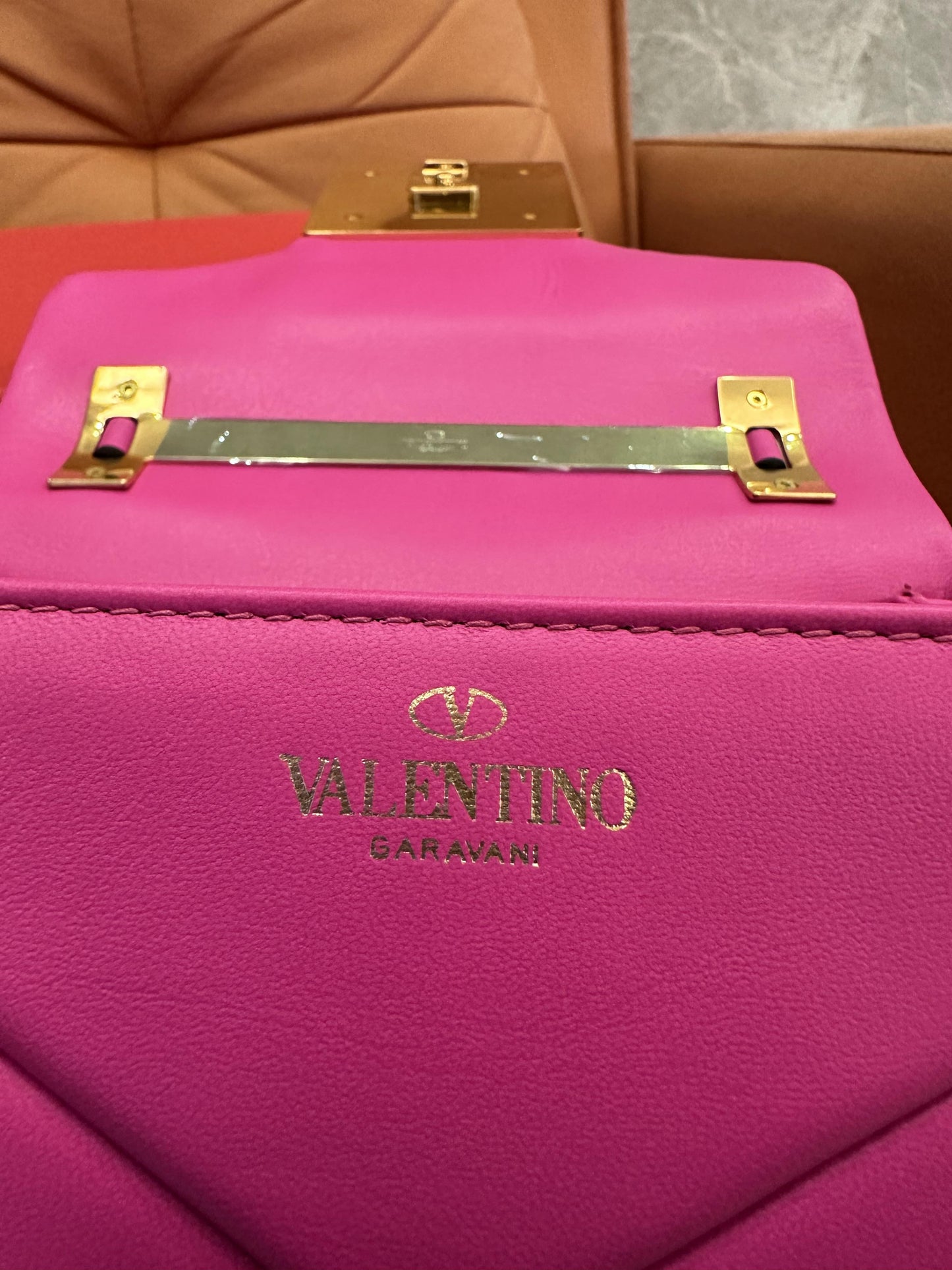 Valentino one stud mini lambskin top handle bag